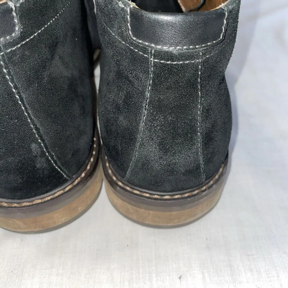 Vionic Chukka Boots Mens Size 13 M Black Suede Leather Lace Up Block Heels EUC
